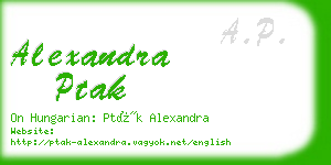 alexandra ptak business card